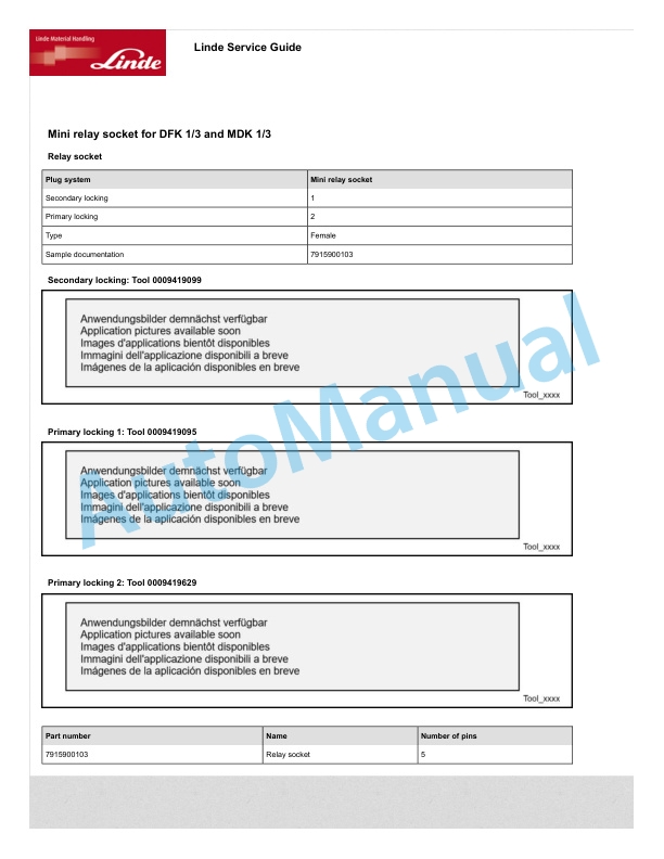 Alternative view of Linde 1124-01 - R14S-20, R16S-20, R16SHD-20, R20S-20 Production site XM2 Workshop Manuals SN C21124Y00001 and up