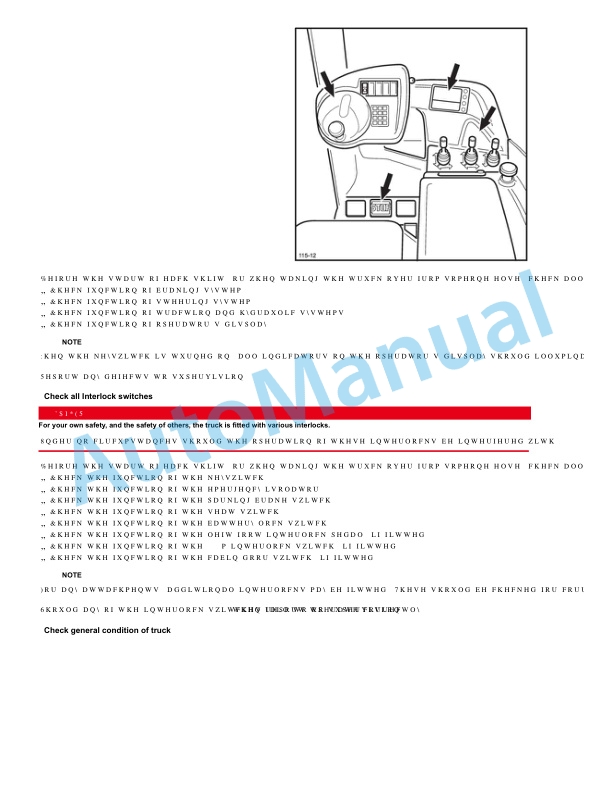 Alternative view of Linde 115-11 - R10C, R12C, R14C Operating Instructions SN 01.10 and up