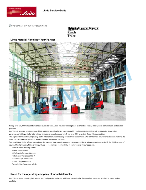 Linde 115-11 - R10C, R12C, R14C Production site Xiamen Operating Instructions