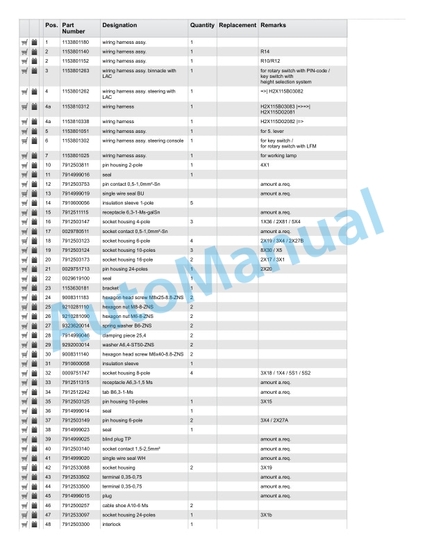 Alternative view of Linde 115-11 - R10C, R12C, R14C Spare Parts Manual SN 01.10 and up