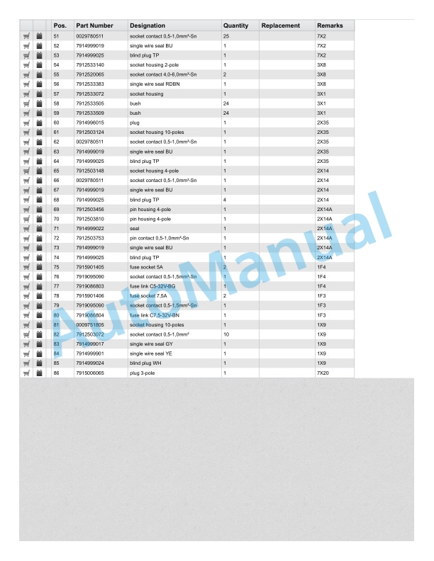 Alternative view of Linde 1154-01 - T20RW, T25RW Spare Parts Manual SN W41154J00163 and up SN up to W41154V00688