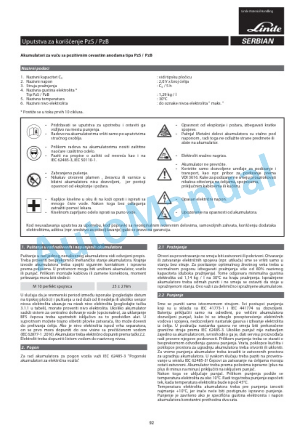 Alternative view of Linde 116-03 - R14X, R16X, R17X, R17XHD Operating Instructions SN 01.10 and up