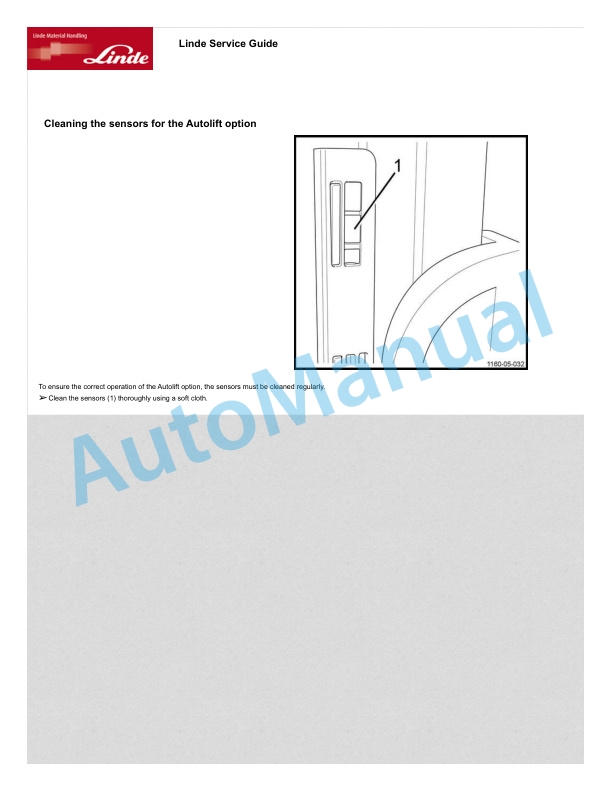 Alternative view of Linde 1160-01 - D06, D08 Operating Instructions SN W41160V00450 and up
