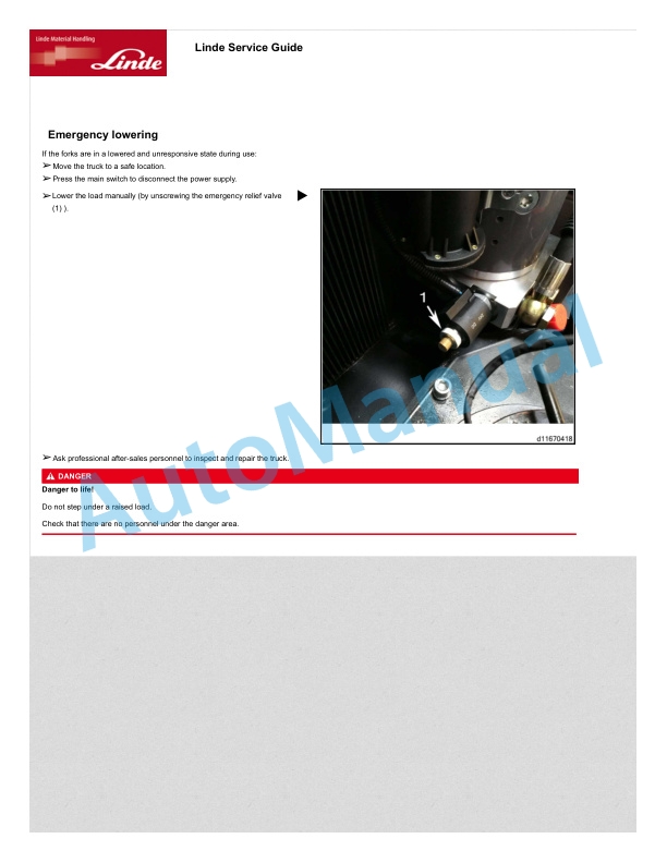 Alternative view of Linde 1167-01 - ML10 Production site Xiamen, Ningbo China Operating Instructions SN CT1167H00001 and up SN up to 05.18
