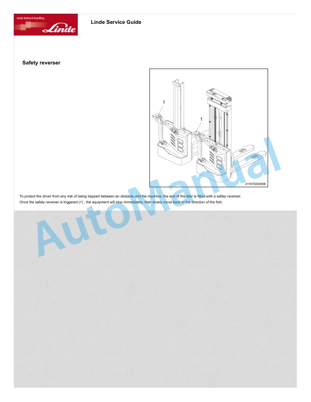 Alternative view of Linde 1167-03 - ML10, ML12, MM10, MM10i, MM12 Production site Xiamen Operating Instructions SN CT1167V50001 and up