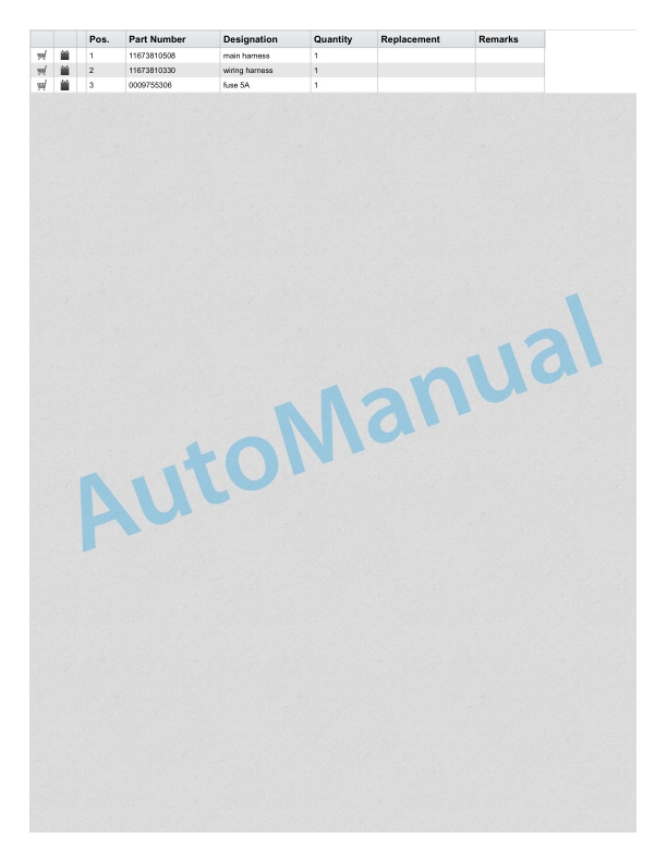 Alternative view of Linde 1167-04 - ML15 Production site Xiamen Spare Parts Manual SN CT1167X60001 and up