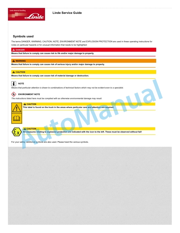 Alternative view of Linde 1170-01 - L10 EXAc, L12 EXAc, L16 EXAc Operating Instructions