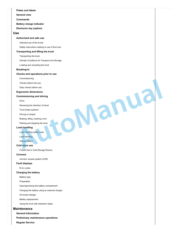 Alternative view of Linde 1172-01 - BW22, L10, L10AS, L10B, L12, L12AS, L12I Production site LUZ Operating Instructions SN F21172F03527 and up