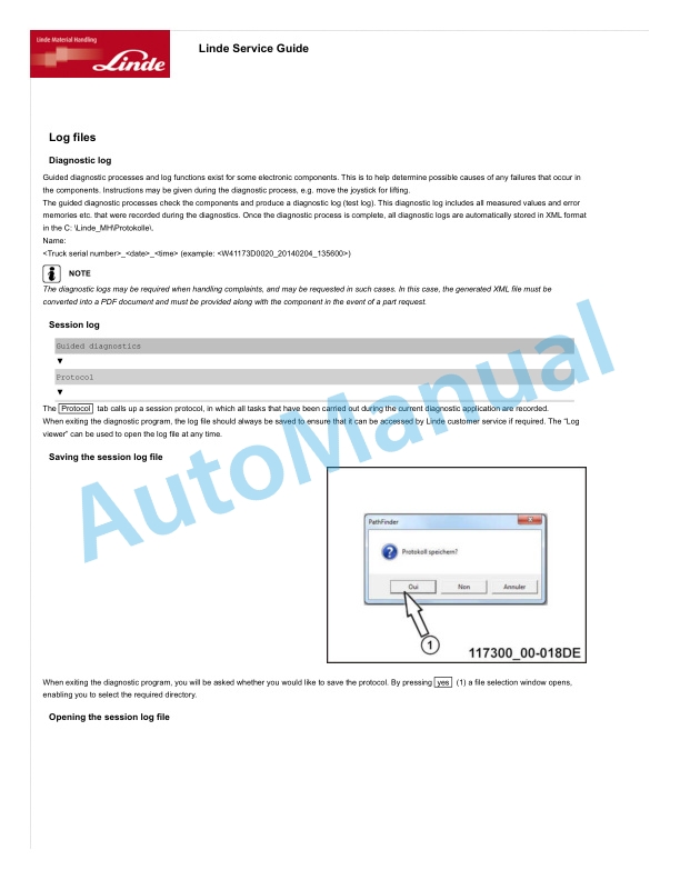 Alternative view of Linde 1190-01 - P-matic, P30C, P50C Workshop Manuals SN W41190V00349 and up