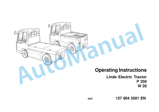 Linde 127-01 - W20 Operating Instructions SN 07.00 and up SN up to 01.08
