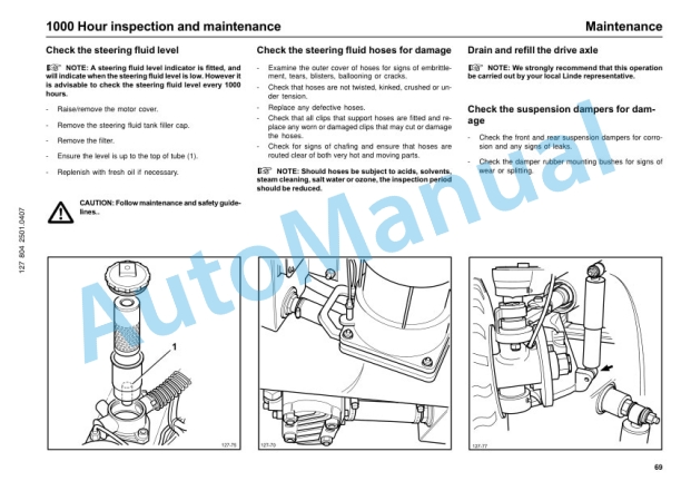Linde 127-01 - W20 Operating Instructions SN 07.00 and up SN up to 01.08-4