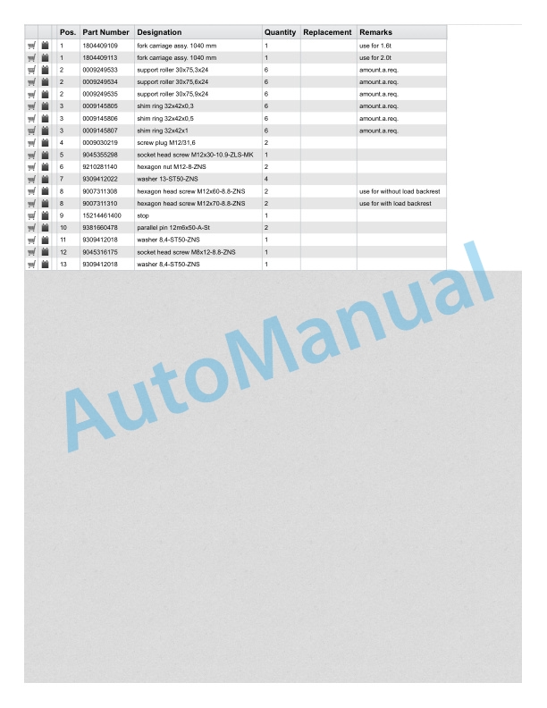 Alternative view of Linde 1275-01 - E16C, E16CH, E16P, E16PH, E20PH Production site Xiamen Spare Parts Manual