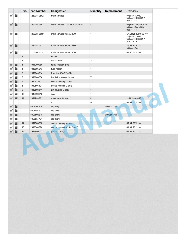 Alternative view of Linde 1283-01 - HT25D, HT25Ts, HT30D, HT30Ts Spare Parts Manual SN 07.11 and up