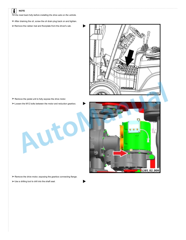Alternative view of Linde 1285-01 - E20SL, E25SL Production site Xiamen Workshop Manuals SN C11285G00001 and up