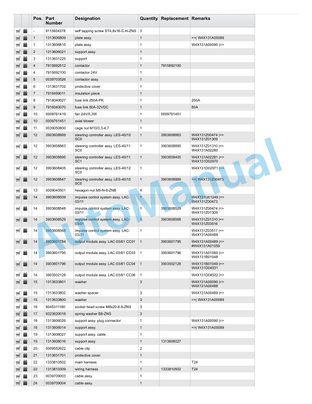 Alternative view of Linde 131-01 - T-matic, T30 Spare Parts Manual SN 03.06 and up SN up to W4X131V05649