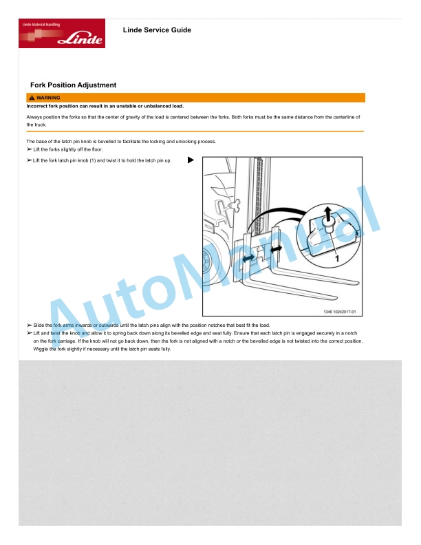 Alternative view of Linde 1346-01 - E18S, E20S Production site Summerville Operating Instructions