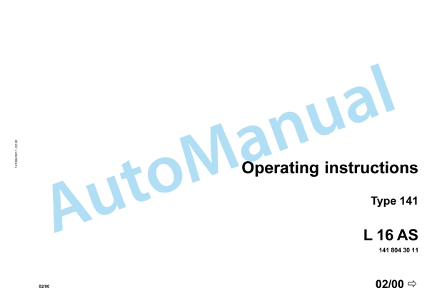 Linde 141-01 - L12L, L12LP, L16AS Operating Instructions