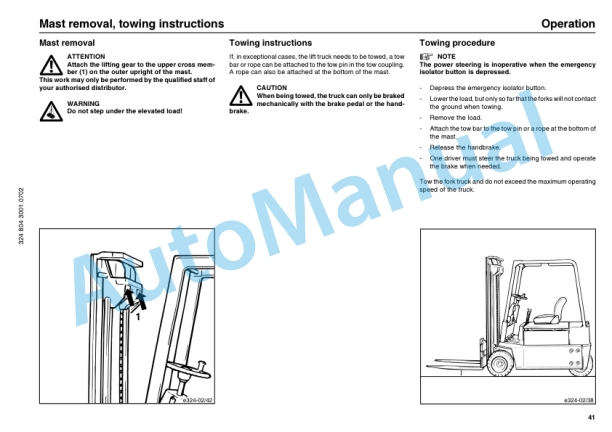 Linde 324-02 - E12, E15, E16 Operating Instructions SN 06.99 and up SN up to 12.07-2