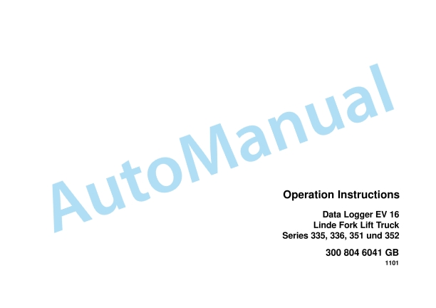 Linde 335-01 - E14, E16, E16C, E18C, E18P, E20P Operating Instructions SN 09.95 and up SN up to 11.99