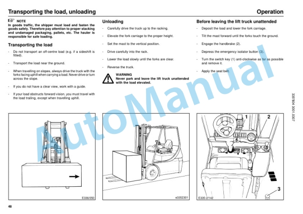 Linde 335-02 - E14, E16, E16C, E18C, E18P, E20P Operating Instructions SN 06.98 and up SN up to 01.12-4