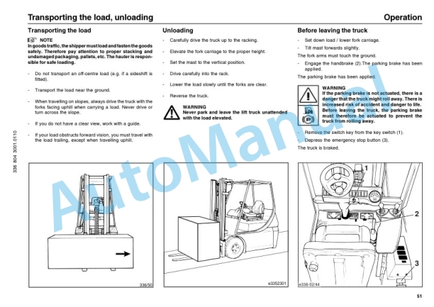 Linde 336-02 - E20, E25, E30 Operating Instructions SN 07.99 and up SN up to 09.11-2