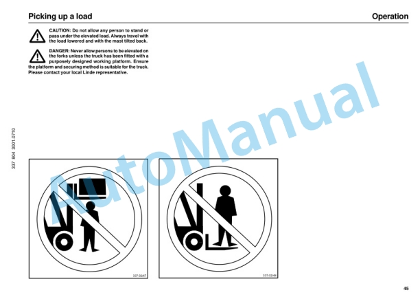 Linde 337-02 - E35P, E40P, E48P Operating Instructions SN 11.95 and up SN up to 10.11-2