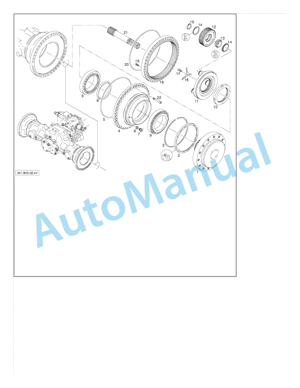Alternative view of Linde 351-04 - H25D, H25T, H30D, H30T Production site Xiamen Spare Parts Manual SN 04.07 and up SN up to 01.11