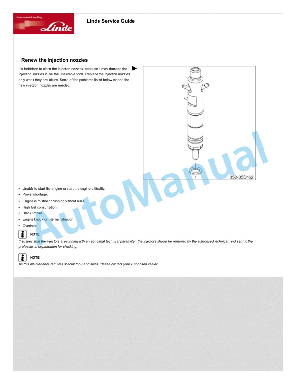 Alternative view of Linde 352-05 - H35D, H40D, H45D, H50D Production site Xiamen Operating Instructions SN 01.10 and up SN up to 11.19
