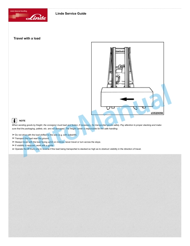 Alternative view of Linde 352-06 - H40D, H45D, H50D Production site Xiamen Operating Instructions SN C1X352X50001 and up