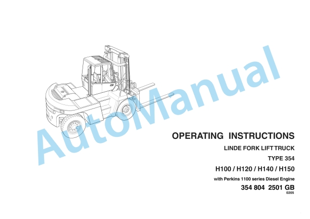 Linde 354-01 - HT100D, HT120D, HT140D, HT150D Operating Instructions