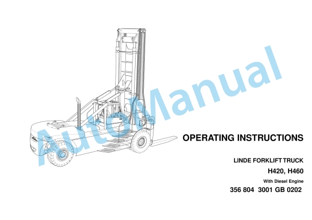 Linde 356-01 - HT420, HT460 Operating Instructions SN 07.01 and up