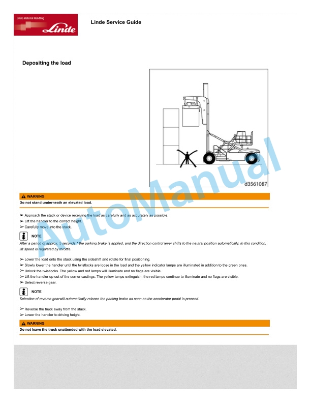 Alternative view of Linde 356-10 - C400 Operating Instructions SN 03.06 and up SN up to 10.13