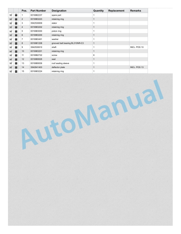 Alternative view of Linde 358-01 - HT120, HT150, HT160, HT180 Production site Xiamen Spare Parts Manual