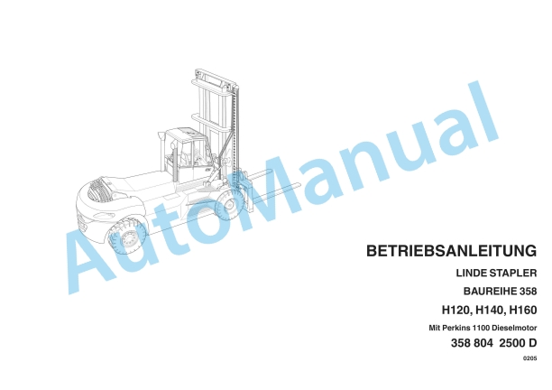 Linde 358-01 - HT120D, HT140D, HT160D Operating Instructions SN 04.98 and up SN up to 10.07