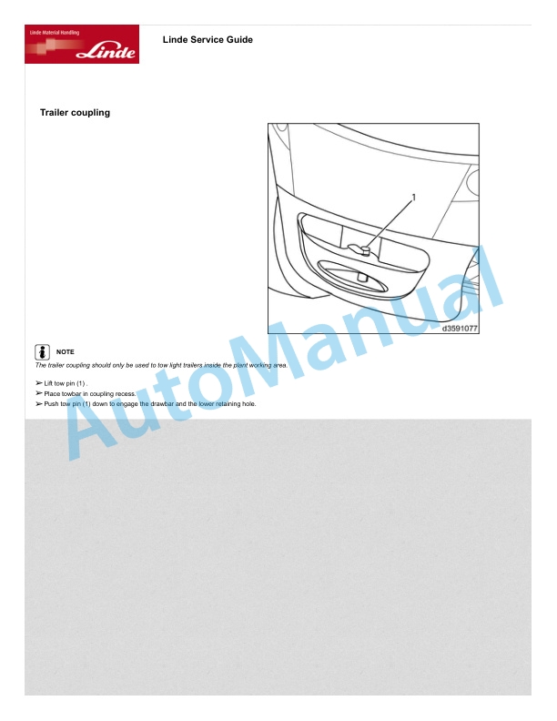 Alternative view of Linde 359-01 - H100D, H120D, H140D, H150D, H160D, H180D Operating Instructions SN 11.07 and up SN up to 02.11