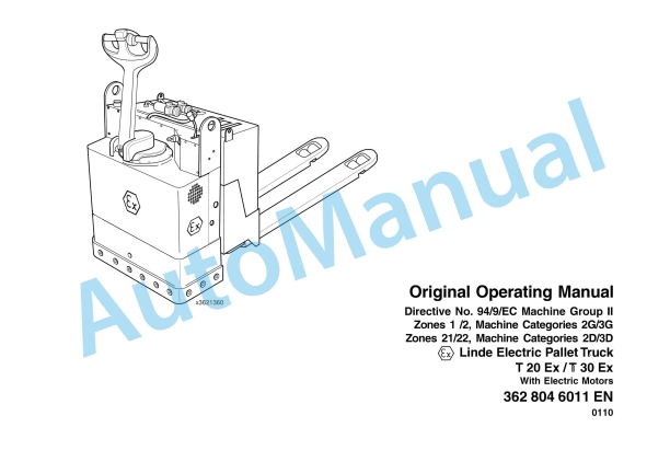 Linde 362-01 - T20 EX, T30 EX Operating Instructions