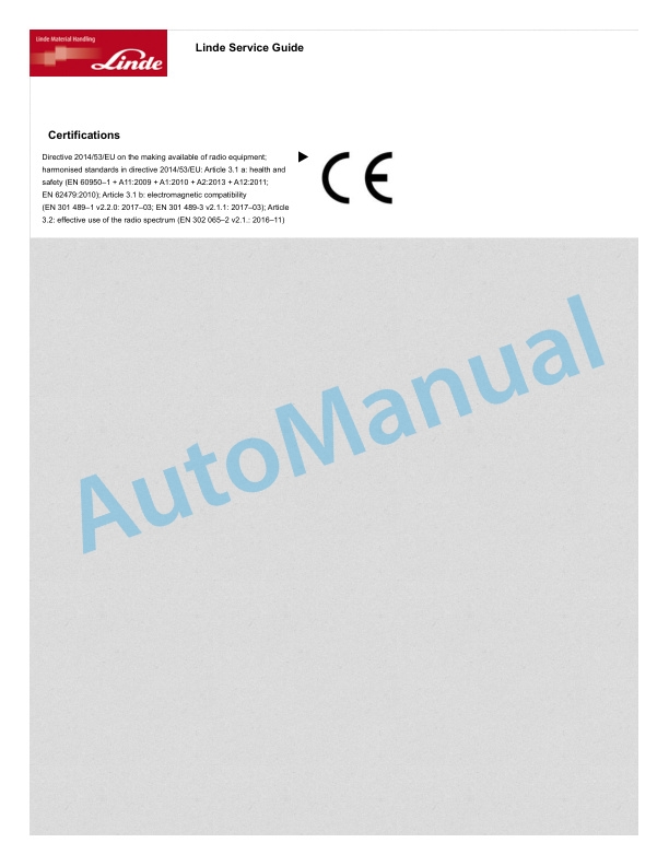 Alternative view of Linde 372-03 - L14, L14AP, L16, L16AP, L28AP Workshop Manuals SN W4X372A00001 and up