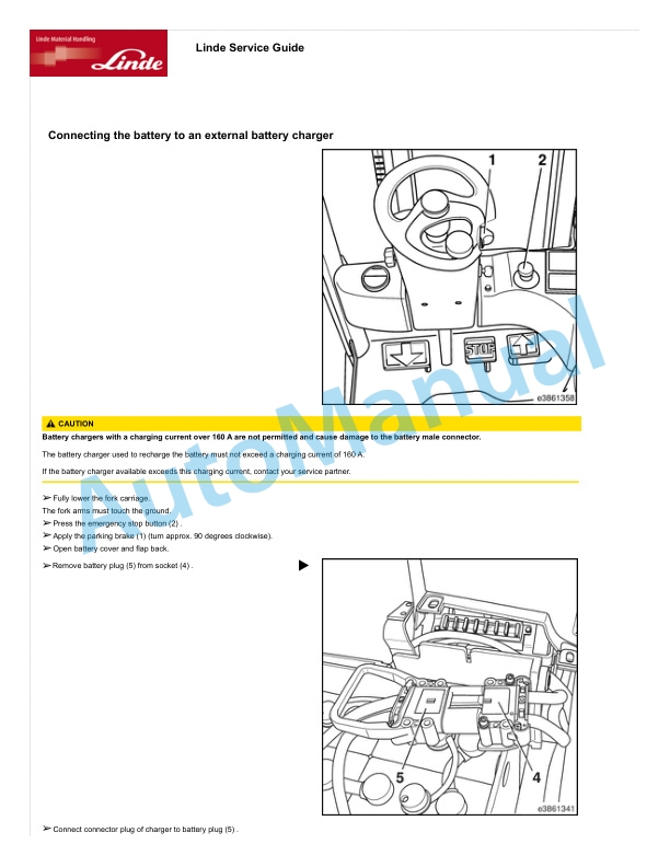 Alternative view of Linde 386-01 - E12, E14, E15, E16, E18, E20 Operating Instructions SN 03.06 and up SN up to 03.14