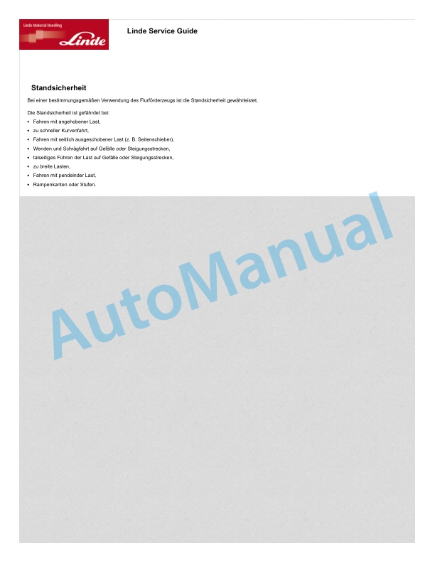 Alternative view of Linde 387-01 - E20, E20R, E25, E25R, E30, E30R, E35, E35R Operating Instructions SN 11.10 and up