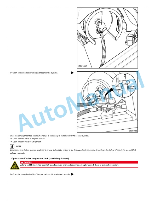 Alternative view of Linde 392-01 - H20D, H20T, H25D, H25T Operating Instructions SN 02.02 and up SN up to 12.12