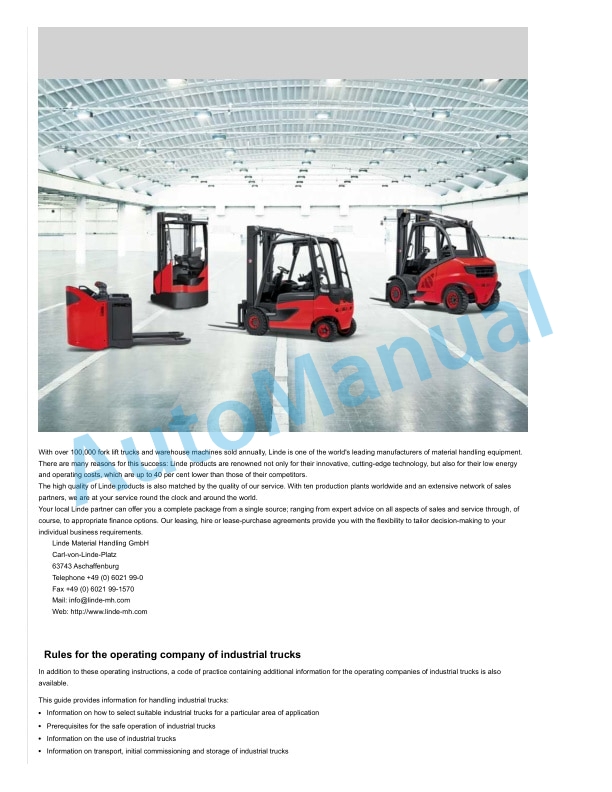 Alternative view of Linde 394-02 - H40D, H40T, H45D, H45T, H50D, H50T Operating Instructions SN 01.13 and up