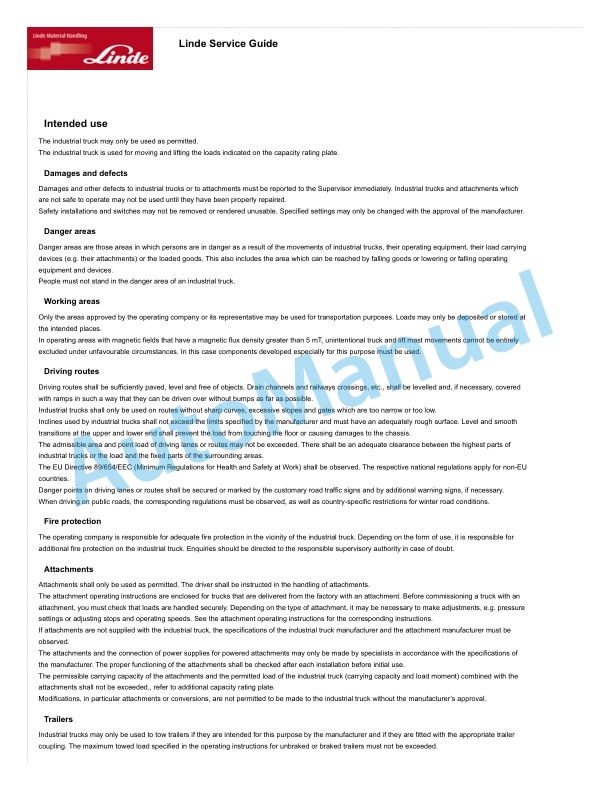 Alternative view of Linde 396-02 - H50D, H50T, H60D, H60T, H70D, H70T, H80D, H80T Operating Instructions SN 07.12 and up SN up to 03.16