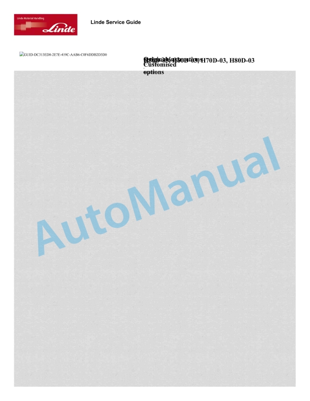 Linde 396-03 - H50D to H80T Production site Aschaffenburg Operating Instructions SN 03.16 and up