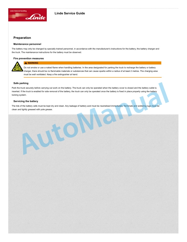 Alternative view of Linde 4594-01 - V08-01, V08-02 Operating Instructions SN F24594V00001 and up