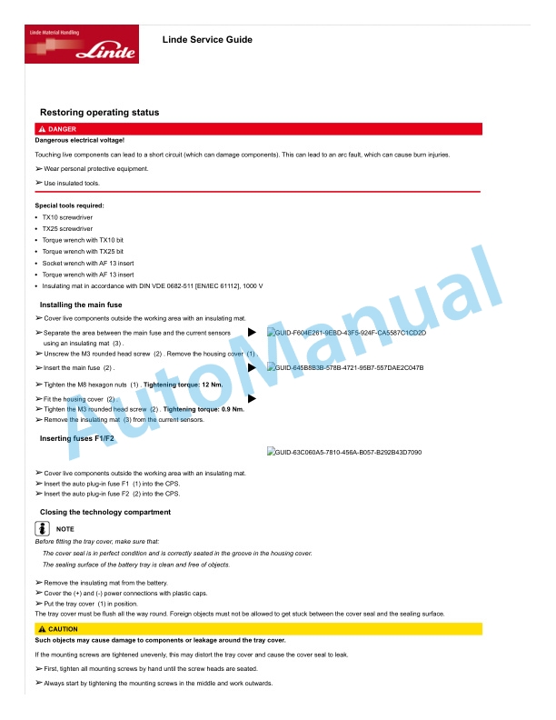 Alternative view of Linde 4595-01 - P40, P40 B, P60 Workshop Manuals SN F24595V00001 and up