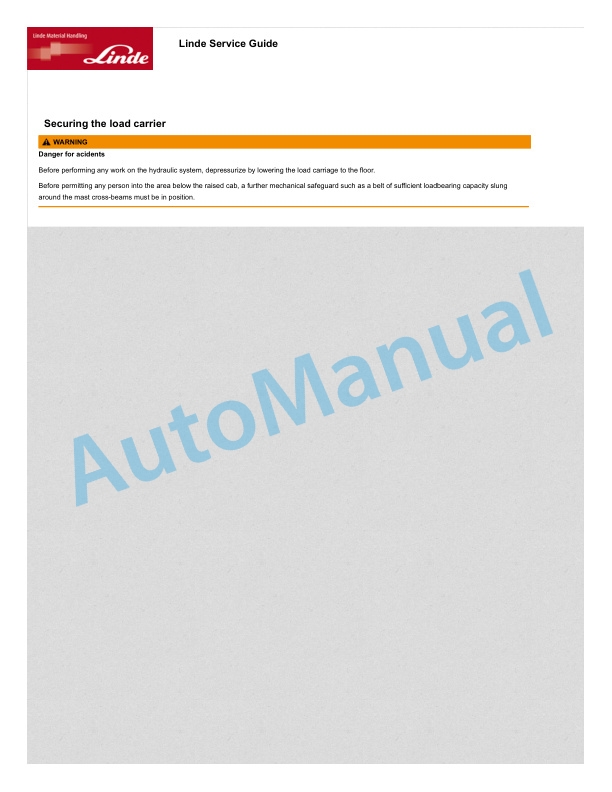 Alternative view of Linde 5214-01 - V Production site KWS Reutlingen Operating Instructions