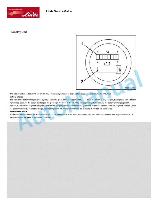 Alternative view of Linde 8903-01 - MT20 Production site LMH North America Operating Instructions SN CT8903J00001 and up