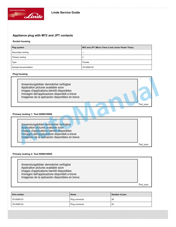 Alternative view of Linde 8911-01 - P300A Workshop Manuals SN 10.19 and up