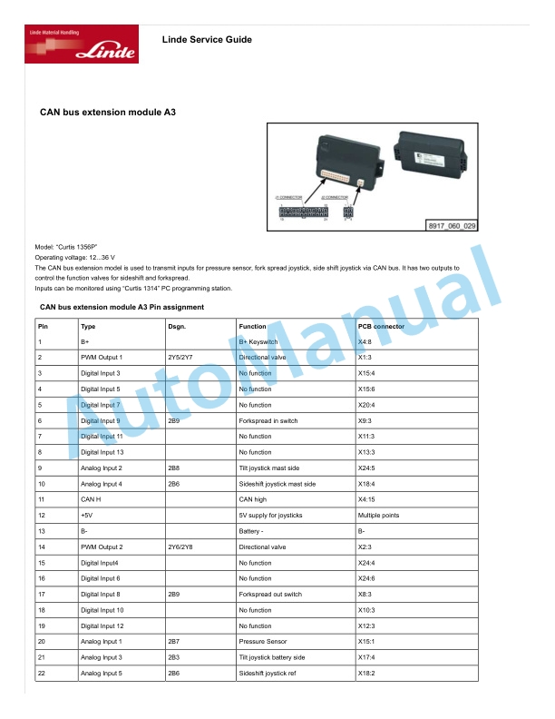 Alternative view of Linde 8917-01 - E10 Workshop Manuals