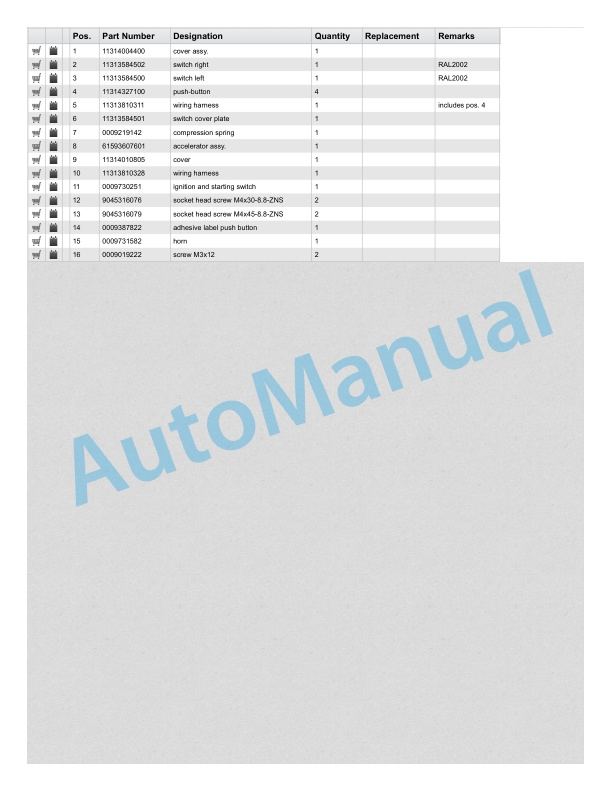 Alternative view of Linde 8918-01 - MT12C, MT15C Production site Xiamen Spare Parts Manual SN CT8918M00001 and up